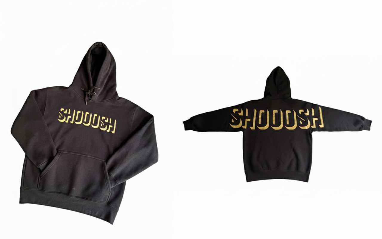 Black Hoodie – Gold SHOOOSH Logo