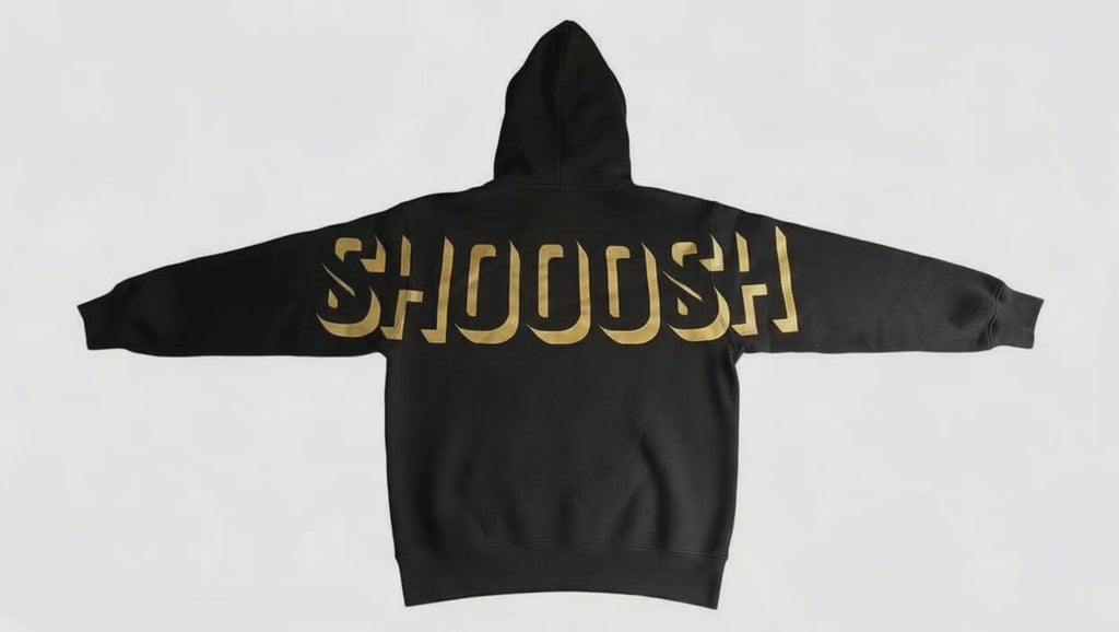 Black Hoodie – Gold SHOOOSH Logo